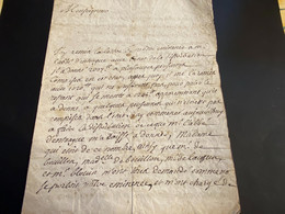 Lettre 1712 écrite à Fontainebleau Pour Monseigneur éminence A Identifie Parlant Du Retour Du Roi - 1701-1800: Voorlopers XVIII