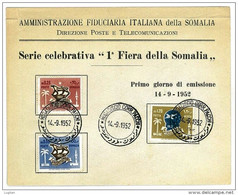 SOMALIA ITALIANA - FDC - 1952 Trade Fair - Somalië