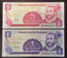 1992  -  Nicaragua - 1 + 5 Centavos De Cordoba - Due Pezzi FDC - Nicaragua