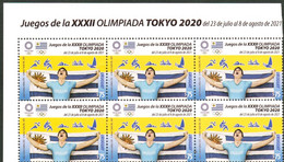 2021 Uruguay Block 6 With Title Mnh- Olympic Games Tokyo 2020 Japan Japón. Swimming Athetics Rowing Sailing Martial Arts - Uruguay
