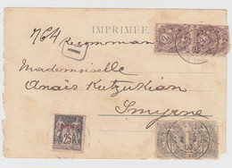 IMPRIMEE.  2 2 1903. CONSTANTINOPLE. POSTE-FRANCAISE POUR SMYRNE     / 3 - Covers & Documents