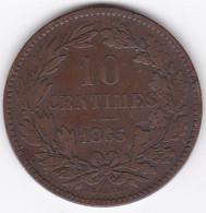 Luxembourg 10 Centimes 1865 A Paris, Guillaume III, En Bronze , KM# 23 - Luxemburg