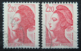 1985 Liberté De Gandon N°2376 Impression Défectueuse - Usados