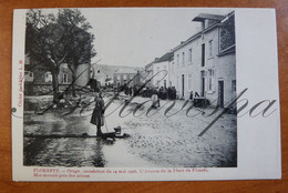 Floreffe.- Orage, Inondation Du 14 Mai 1906. L'Avenue De La Place Mur écroulé Près Des Arbres - Floreffe