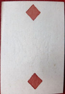 CARTE A JOUER ANCIENNE 18°  SIECLE PLAYING CARD DEUX DE CARREAU  DOS VIERGE REUTILISE    7,5 X 5 CM - Carte Da Gioco