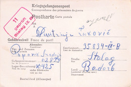 From Stalag IX B 12.12.1943 To Dimitrije Lukovic (Hauptvertrauensmann) Stalag IX B WWII POW Censure  Geprüft - Briefe U. Dokumente
