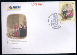 ARGENTINE 2009 GJ 3740 150 ANS DE LA CONGRÉGATION HIJAS DE MARIA EN COUVERTURE DU PREMIER JOUR - Storia Postale