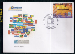 ARGENTINE 2005 GJ 3482 QUATRIÈME SOMMET DES AMÉRIQUES EN COUVERTURE PREMIER JOUR - Covers & Documents