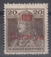 Hungary Baranya 1919 Mi#36 - Red Overprint, Not Adopted Stamp, Mint Hinged - Baranya