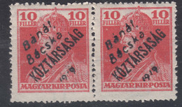 Hungary Banat Bacska 1919 Mi#36, Not Adopted Stamp, Mint Never Hinged Pair - Banat-Bacska