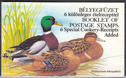 Hungary 1989 Birds Duck Carnet With 10x Mi#4041,4042 And Some Cooking Recepies - Ongebruikt