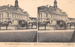 Tours       37       Edifice. Nouvel Hôtel De Ville  . Carte Stéréo.   N° GB 14   Voir Scan) - Tours