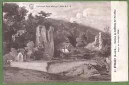 CPA Lithographie De Champin - ESSONNE - ETRECHY - RUINES DU CHATEAU DU ROUSSAY - Collection Paul Allorge - Etrechy