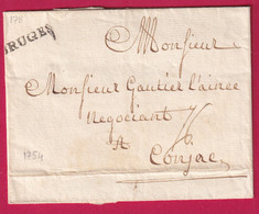 MARQUE BRUGES BELGIQUE 1754 POUR COGNAC CHARENTE - 1714-1794 (Oostenrijkse Nederlanden)