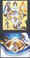 JA109 2019 MOTHER TERESA POPE JOHN PAUL II GREAT HUMANISTS 1KB+1BL MNH - Mother Teresa