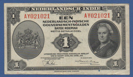 NETHERLANDS INDIES  - P.111a – 1 Gulden L.02.03.1943  VF Serie AY 021021 Special Number - Nederlands-Indië