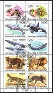 {BU03} Burundi 2011 Honey Bees Whales Wild Cats Lions Sheet Used / CTO - Usati