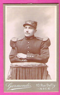 Photo Sur Carton Type CDV D'un Soldat Du 163ème Régiment D'Infanterie Alors Basé à Nice Photo Germondi - Guerre, Militaire