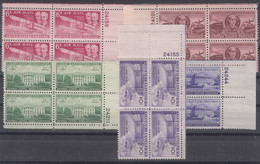 Usa Plate Blocks, Mint Never Hinged - Blokken & Velletjes