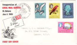 ST-HELENA Cover Local Mail Service  FDC  4 Jan. 1965 To  London - Sainte-Hélène