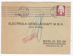 Deutsches Reich Brief Mit Beethooven EF An Die Electrola-Gesellschaft Mit Nachgebühr - Cartas