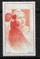 France Vignette " Femme à L'ombrelle"  Rouge    Marianne De  Mazelin Exposition Citex 1949 Neuf * B/TB   - Philatelic Fairs