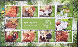 Sri Lanka Stamps World Coconut Day 2021 Sheetlet Of 10 Stamps - Sri Lanka (Ceylan) (1948-...)