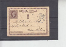 ITALIA 1876 - Intero Postale - Da Roma A Badia Polesine -.- - Entiers Postaux