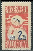 Poland Label - Balloon 1959 (L003): SYRENA - Ballonpost