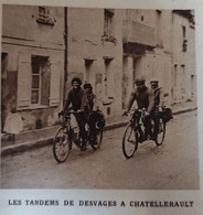 1925 CHÂTELLERAULT - TANDEMS DE DESVAGES - LE MIROIR DES SPORTS - 1900 - 1949