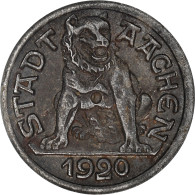 Monnaie, Allemagne, Stadt Aachen, Notmünze, Aachen, 10 Pfennig, 1920, TTB, Iron - Monetary/Of Necessity