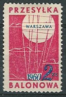 Poland Label - Balloon 1960  (L007): WARSZAWA - Ballonpost