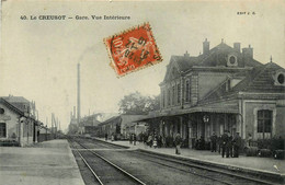 Le Creusot * Vue Intérieure De La Gare * Ligne Chemin De Fer Saône Et Loire - Le Creusot