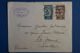 AF6 MAROC BELLE LETTRE  1927 +++++TANGER  POUR LE MANS FRANCE+AFFRANCH.  INTERESSANT - Lettres & Documents