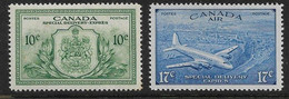 CANADA 1946 10c And 17c SPECIAL DELIVERY SG S15, S17 MOUNTED MINT Cat £25 - Special Delivery