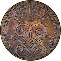 Monnaie, Suède, Gustaf V, 2 Öre, 1950, SPL, Bronze, KM:778 - Sweden