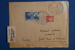 AF6 FRANCE  BELLE LETTRE RECOM.  1943 +++++BEAUNE POUR  SAINT DENIS + + AFFRANCH.  INTERESSANT - Lettres & Documents