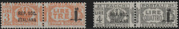 Repubblica Sociale 1944 Serie Di 2 Valori Pacchi Postali Sass. 44a/45a MNH** Certificato Cv 3100 - Colis-postaux