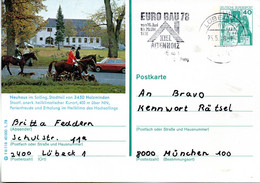 (BP4) BRD Bildpostk.Wz40 (Pf) Blaugrün "Burg Eltz" P125 F 8/118 "3450 Holzminden" MWST 25.5.78 LÜBECK - Cartoline Illustrate - Usati