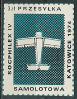 Poland Label - Airplane 1974 (L040): Katowice Socphilex IV - Airplanes