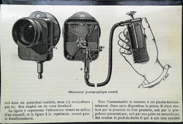 ► L'OPTURATEUR PHOTOGRAPHIQUE Rotatif (France) Les Inventions Nouvelles Avant 1900 - Coupure De Presse (Année 1891) - Matériel & Accessoires
