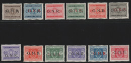 Repubblica Sociale 1944 Serie Di 12 Valori Segnatasse G.N.R. Verona Sass. 47/43+55/59 MLH* Firmati Cv 1000 - Postage Due