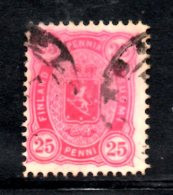 XP282 - FINLANDIA 1875 , 25 Penny N. 17A Usato . Dent 12 1/2 - Oblitérés