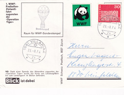 Suisse Zumstein 416 / Michel 882 - 1. WWF - Freiballon-Zielwettfahrt Zugunsten Den "Operation Tieger" Gest. Villariaz - Covers & Documents