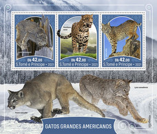 SAO TOME 2021 MNH American Big Cats Amerikanische Großkatzen Grands Felins Americains M/S - OFFICIAL ISSUE - DHQ2145 - Félins
