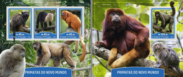 SAO TOME 2021 MNH New World Monkeys Affen Der Neuen Welt Singes Nouveau Monde M/S+S/S - OFFICIAL ISSUE - DHQ2145 - Scimmie