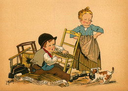 Barré Dayez * CPA Illustrateur E. MAUDY * Les Petits Métiers De La Rue : Le Rempailleur De Chaises * N°1305 F - 1900-1949