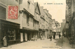 Redon * 1904 * La Grande Rue * Mercerie Chaussures Maison GRANGEON * Commerces Magasins - Redon