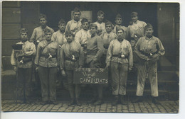 Carte Photo Militaria Soldats Classe 23 Vive Les Candidats 313è RACP MAYENCE 1924/1925 ( Cf Légende Au Dos ) - Régiments