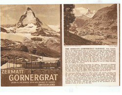 ZERMATT GORNERGRAT Suisse De 1931 - Tourism Brochures